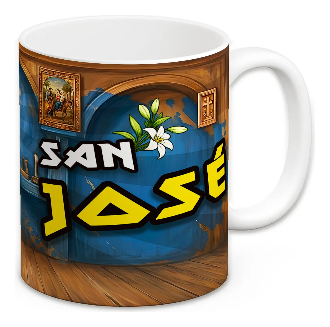 aza San José 11oz Ideal Papá Padrino Bautizo Café Religiosa