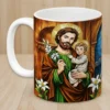 aza San José 11oz Ideal Papá Padrino Bautizo Café Religiosa