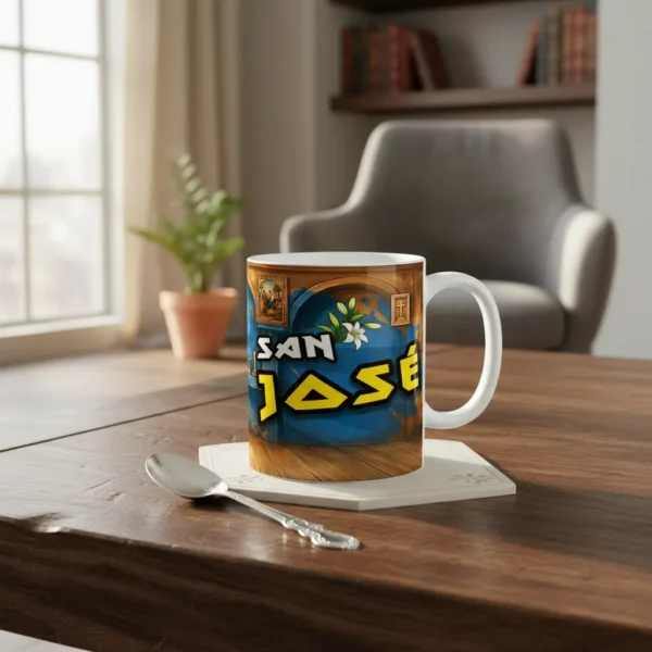 aza San José 11oz Ideal Papá Padrino Bautizo Café Religiosa