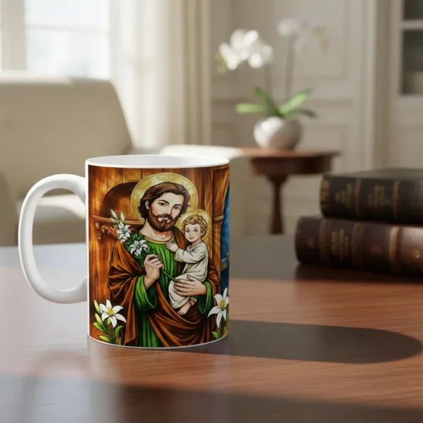 aza San José 11oz Ideal Papá Padrino Bautizo Café Religiosa