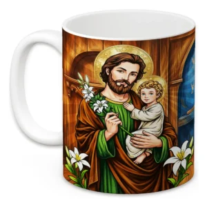 aza San José 11oz Ideal Papá Padrino Bautizo Café Religiosa