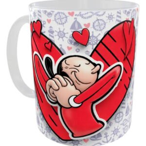 Taza Oliva Love 3d Cerámica 11oz Regalo Retro Amor Único Fan Blanco Olivia Olivo Love 3d