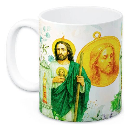 taza-san-judas-tadeo-11oz-cafe-te-bautizo-comunion-recuerdo-blanco-san-judas-tadeo-elegancia-esmeralda-oro