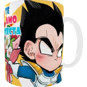 Taza Dragon Ball Novios Bulma Vegeta Milk Café Goku Blanco Te Amo Insecta