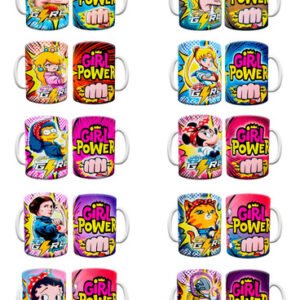 Pack Tazas Día Mujer 8m Cerámica 330ml Regalo Marzo Mayoreo Blanco 12 Tazas - 1 Unidad De Cada Diseño Más 2 Unidades Surtido Variado Girl Power Edición Especial