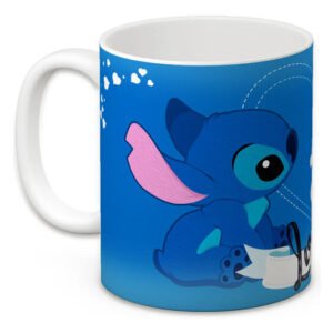 Taza Stitch Pareja Regalo Ohana Disney Colección Café 11oz Blanco Vínculo Ohana Un Lazo Inquebrantable