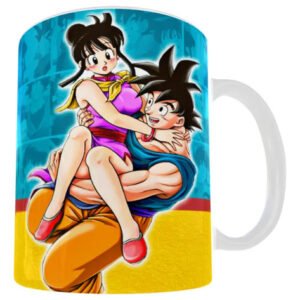 Taza Dragon Ball Novios Bulma Vegeta Milk Café Goku Blanco Te Quiero Mucho