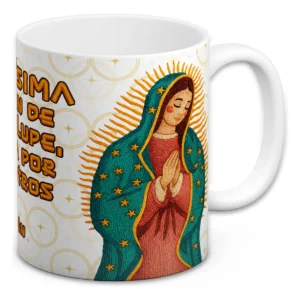 Taza Virgen Guadalupe 11oz Café Mamá Comunión Bautizo Regalo