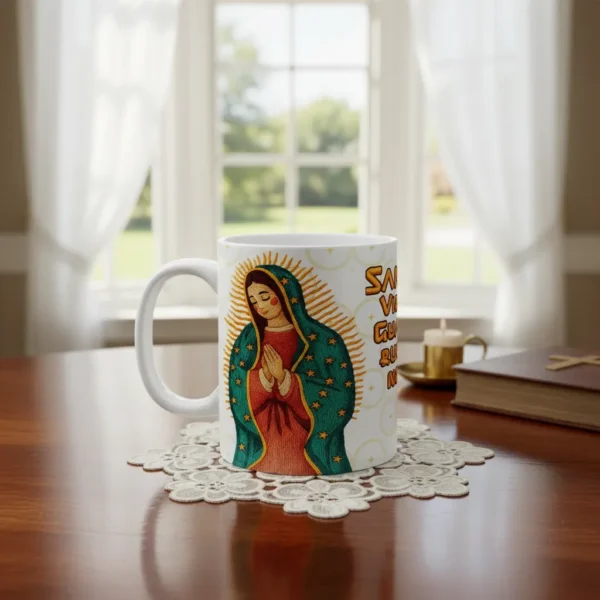 Taza Virgen Guadalupe 11oz Café Mamá Comunión Bautizo Regalo