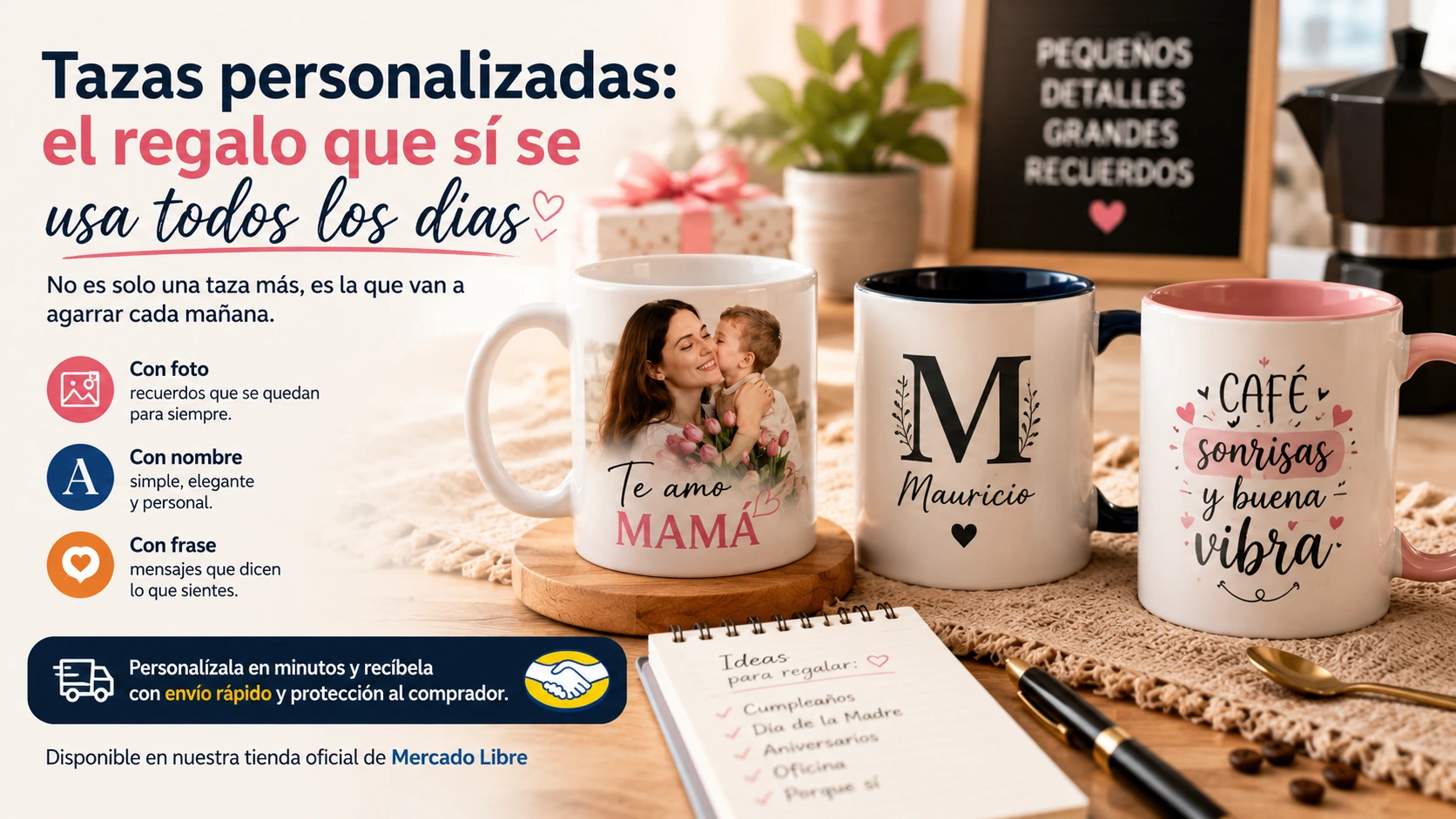 Tazas personalizadas el regalo que sí se usa todos los días