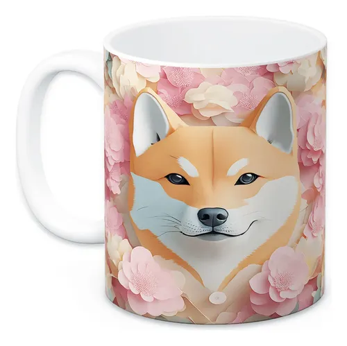 taza-perritos-3d-realista-11oz-regalo-varias-razas-lomitos-3-blanco-shiba-inu-mural-flores-rosas