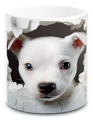 taza-perritos-3d-realista-11oz-regalo-varias-razas-lomitos-blanco-pared-rota-staffordshire-bull-terrier-cachorro