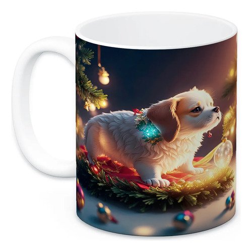 taza-perritos-3d-realista-11oz-regalo-varias-razas-lomitos-blanco-navidad-cavalier-king-cachorros-fondo-bosque