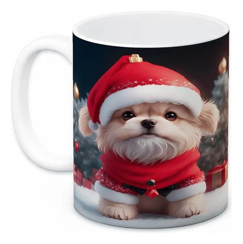 taza-perritos-3d-realista-11oz-regalo-varias-razas-lomitos-blanco-navidad-teddy-bear-chibi-santa-gorro-grande-2