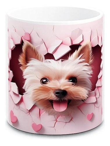 taza-perritos-3d-realista-11oz-regalo-varias-razas-lomitos-blanco-cachorro-yorkie-corazon-pared-rosa-2