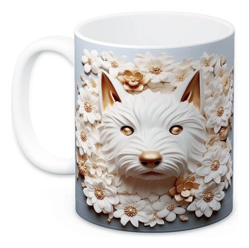 taza-perritos-3d-realista-11oz-regalo-varias-razas-lomitos-4-blanco-tallado-westie-samoyedo-marco-de-flores